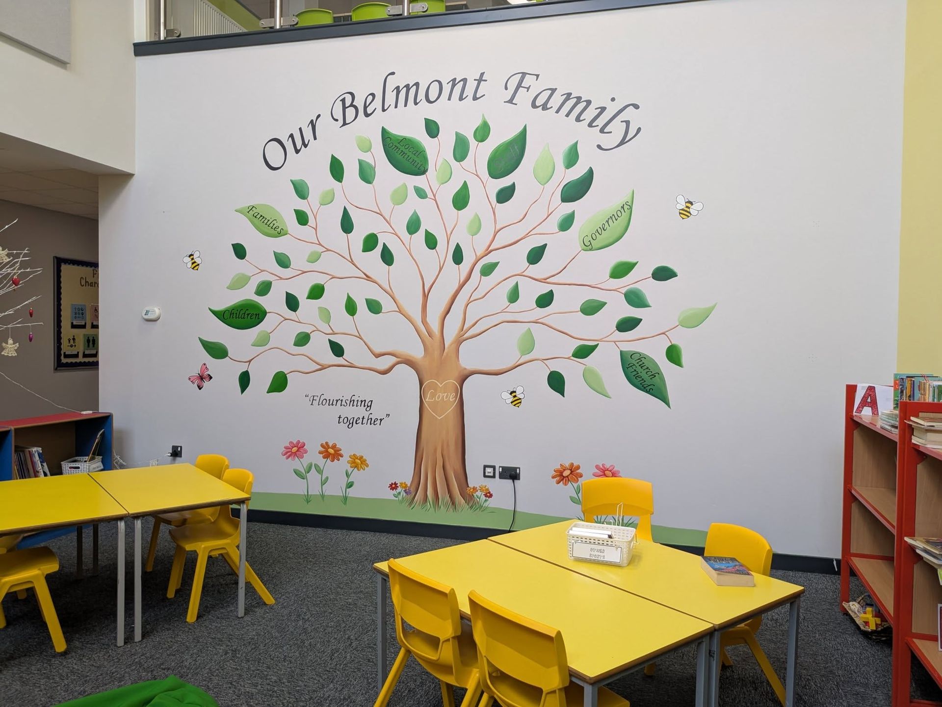 large blemont family tree mural values entrance primary school academy