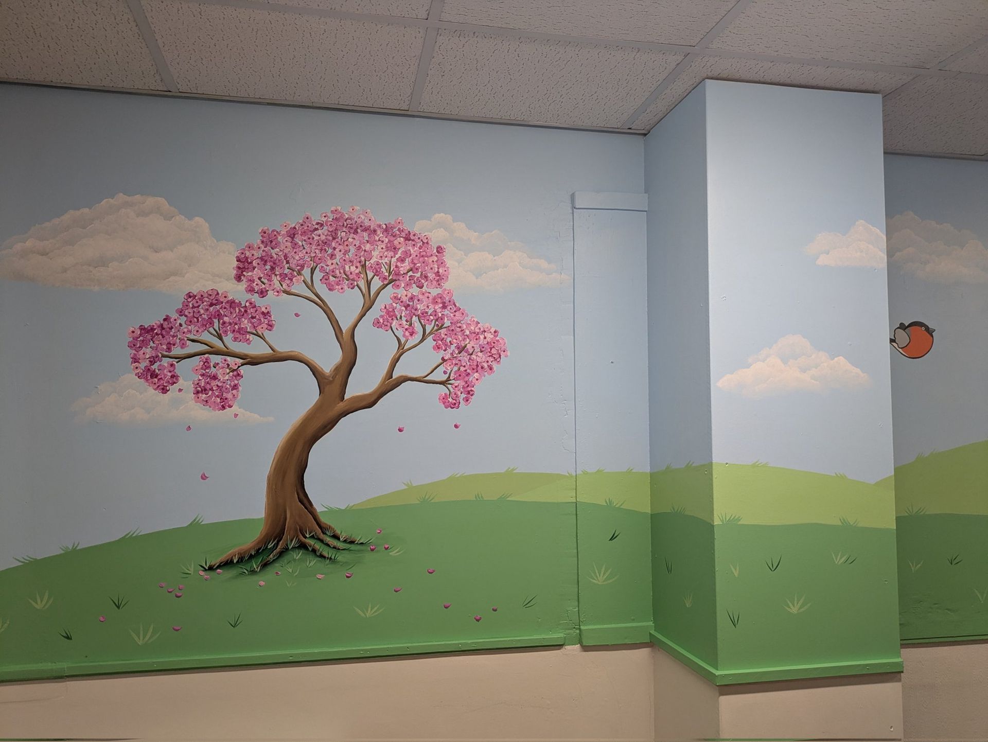 Billingham south cherry blossom tree mural
