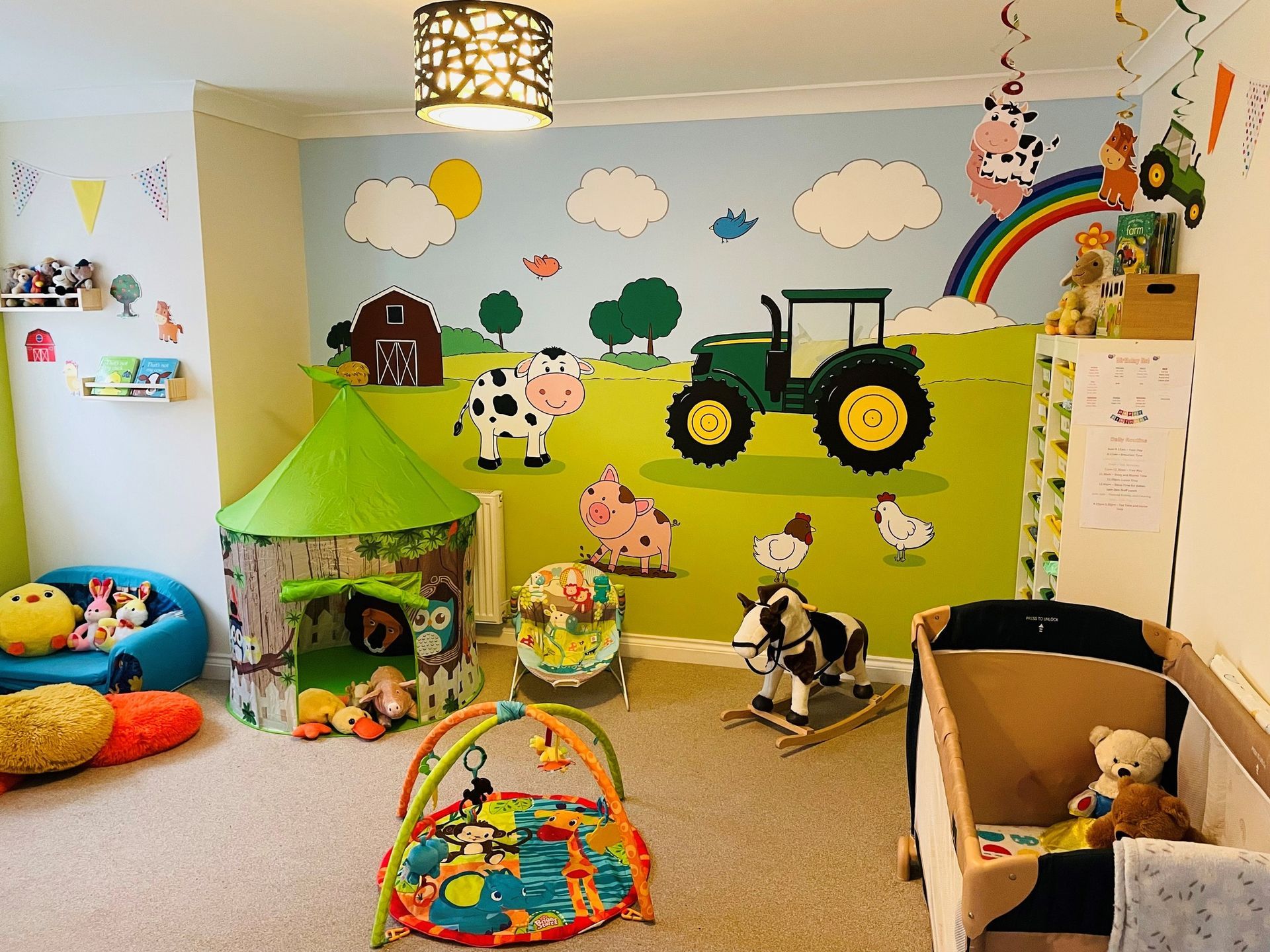 nursery playroom farm mural