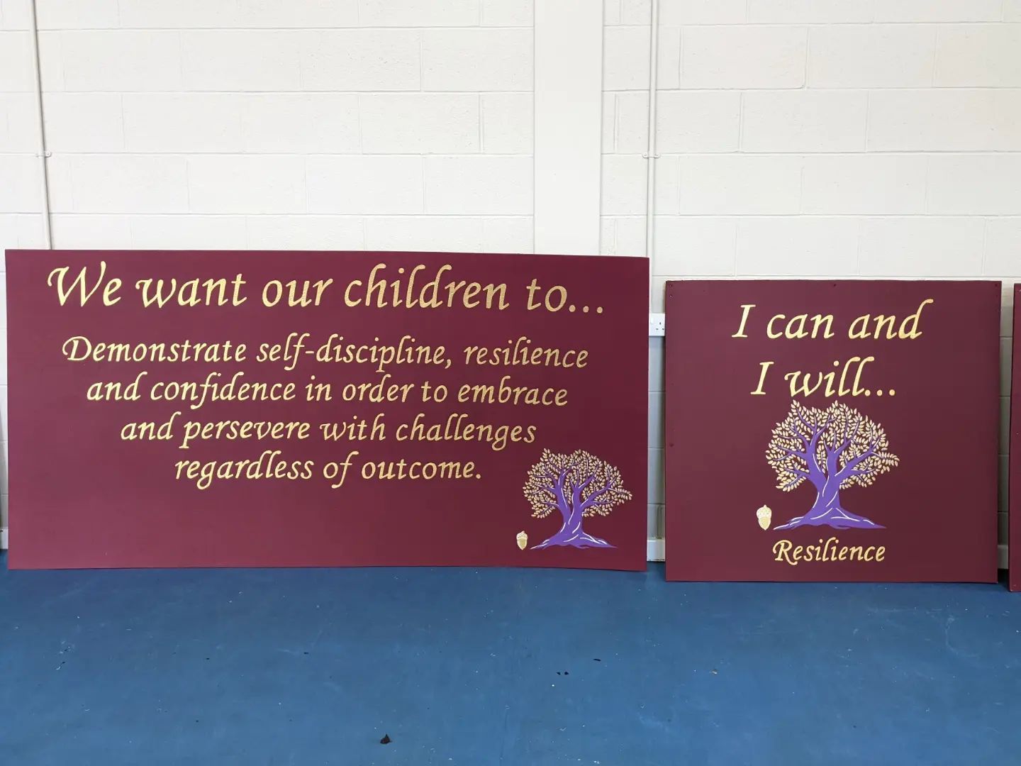 Hand painted primary school murals Stockton Teesside north east England UK newcomen redcar