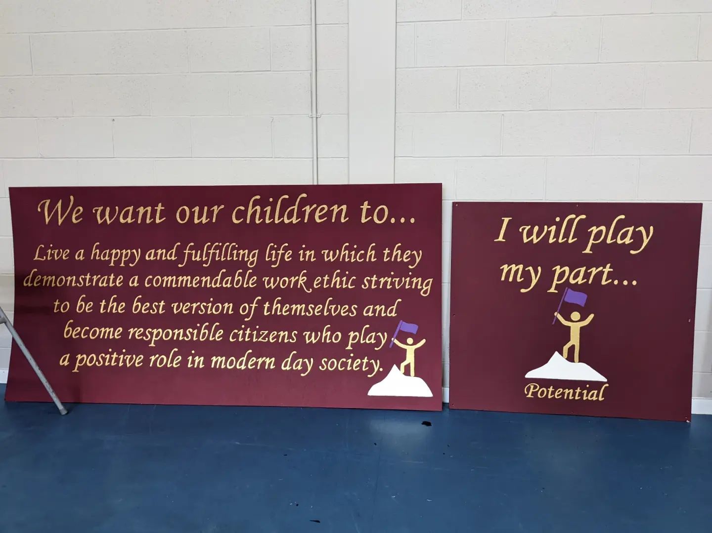 Hand painted primary school murals Stockton Teesside north east England UK Newcomen redcar