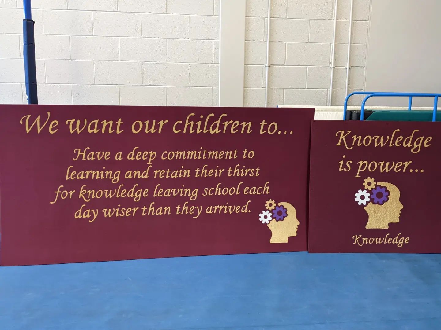 Hand painted primary school murals Stockton Teesside north east England UK newcomen redcar