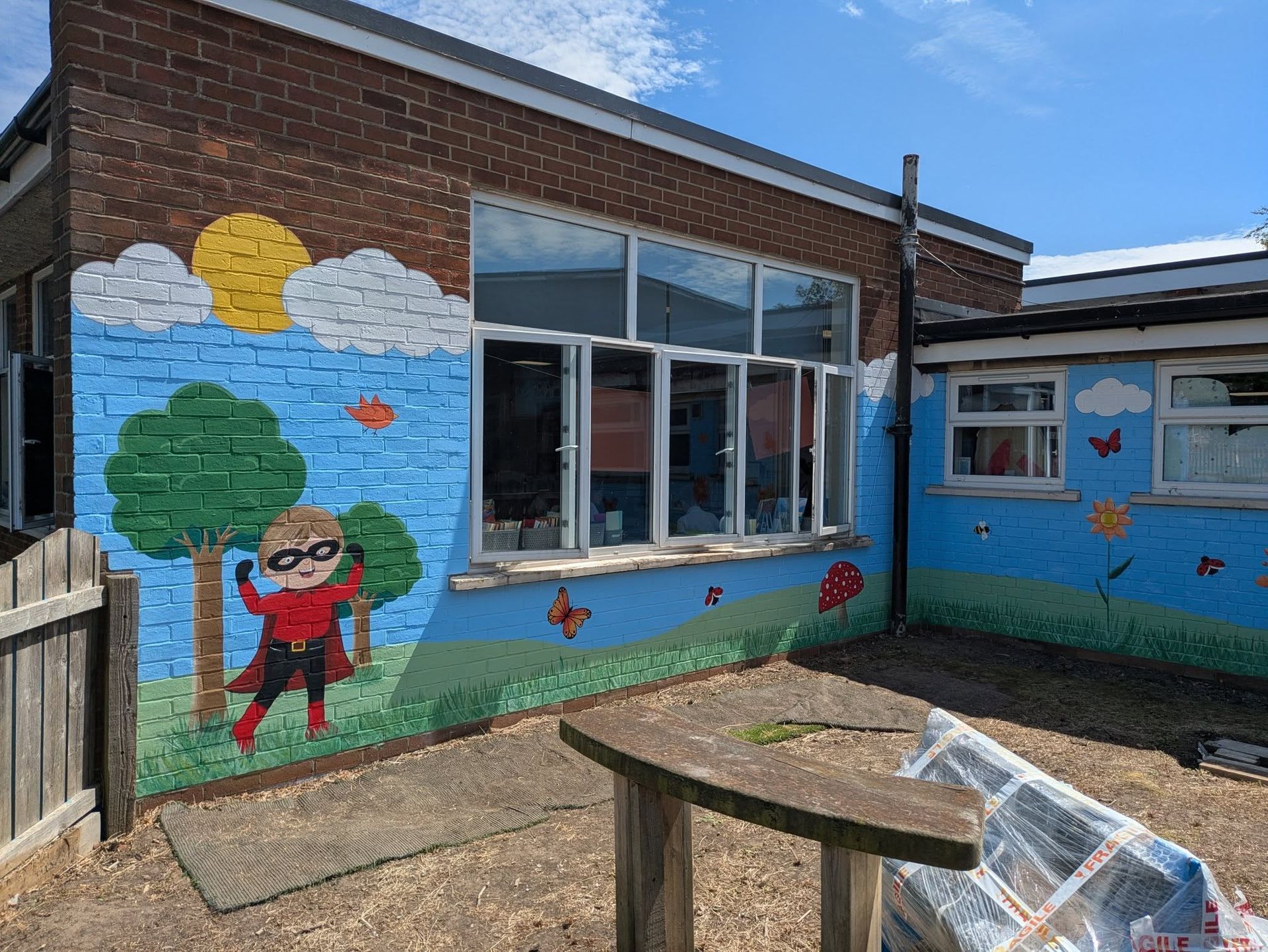 Memorial garden exterior mural at Rossmere Primary school in artlepool