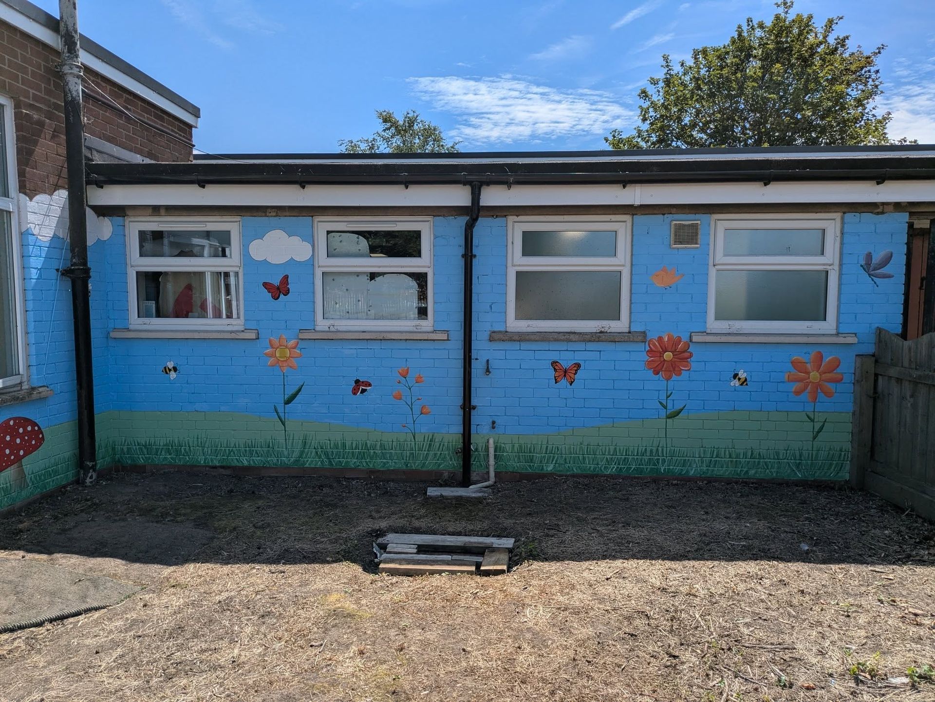 Memorial garden mural flowers
