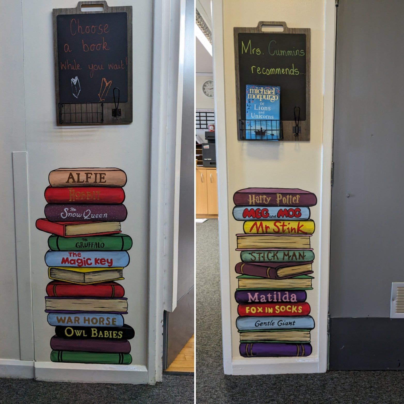 pennyman primary stack of books mural education art teesside muralist 
