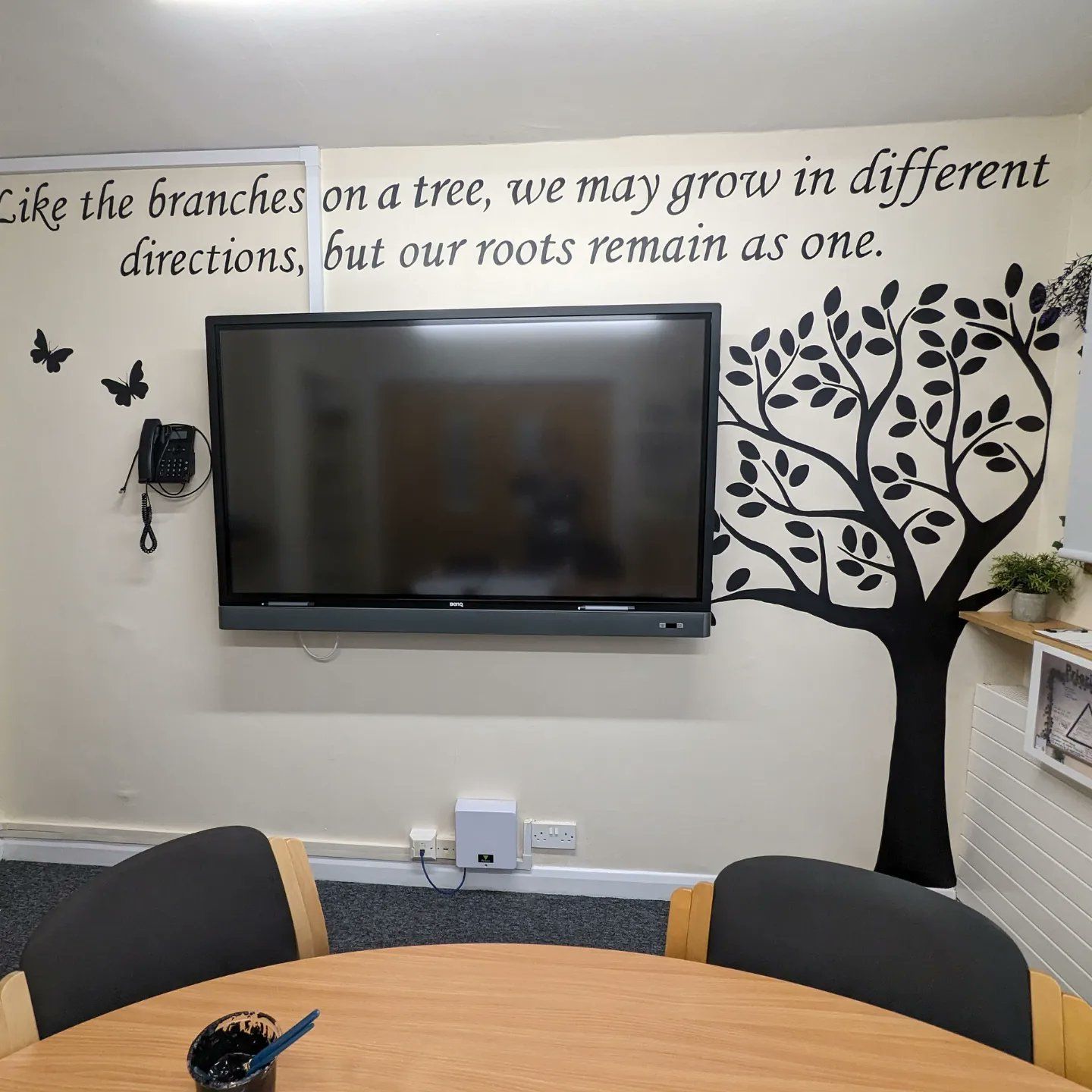 Pennyman Primary meeting room murals like the branches on a tree we may grow in different directions but out roots remain one