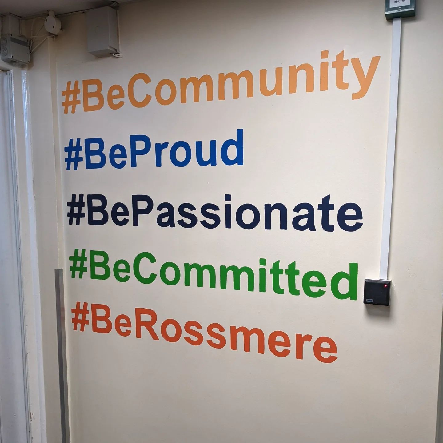 Rossmere academy primary school mural virtues values education community 