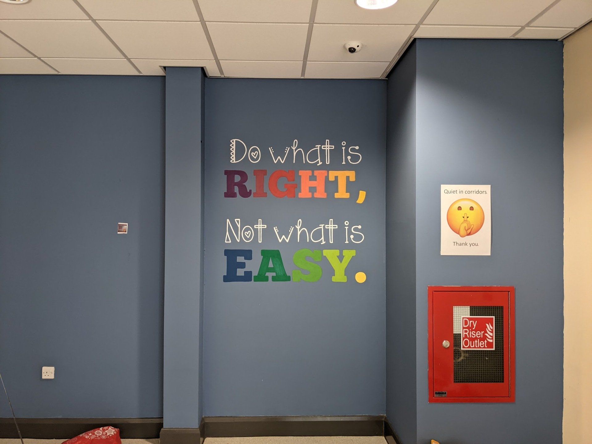 Do what is right not what is easy mural 
quote in a secondary school in saltburn
