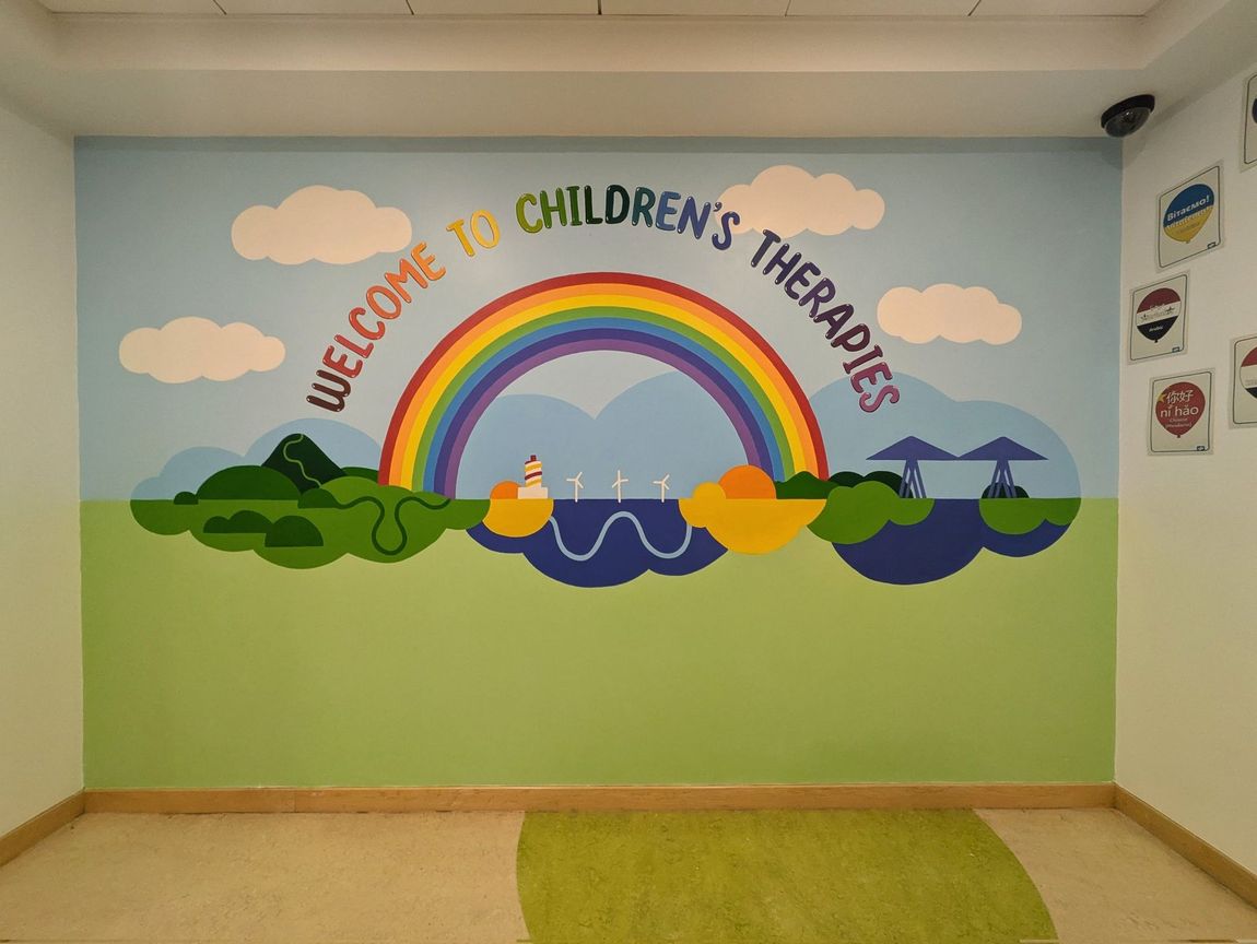 nhs welcome to childrens therapies west acklam centre middlesbrough mural teesside