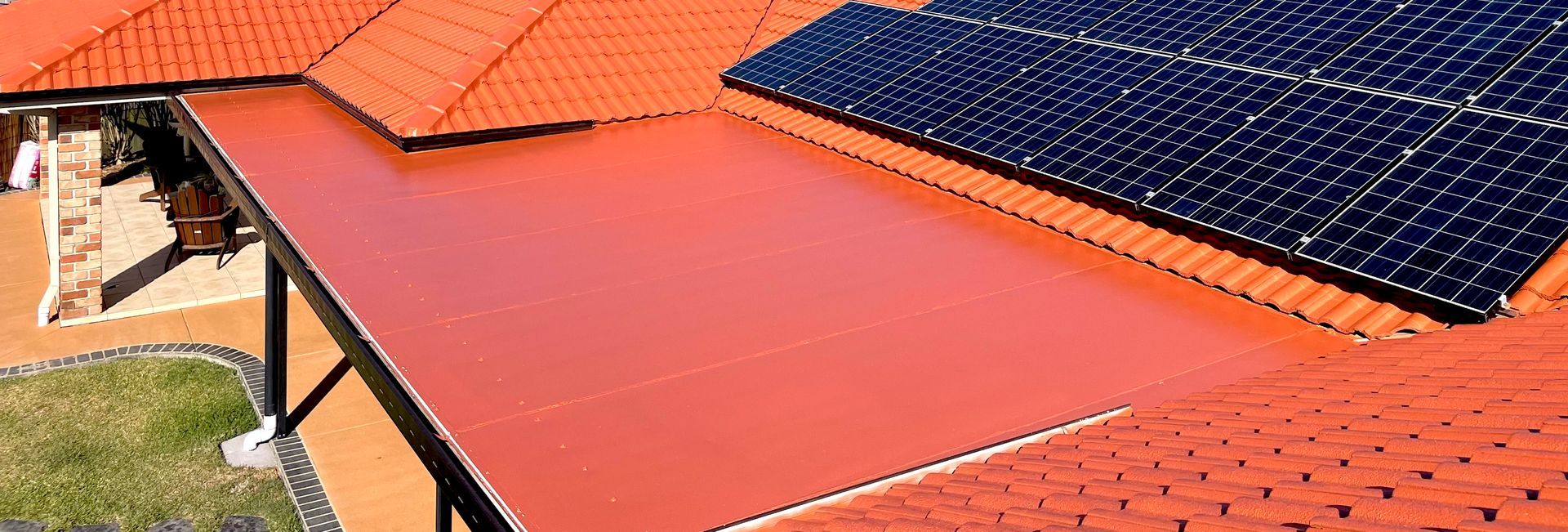 Metal red roof — Metal Roof Restoration in Southport QLD