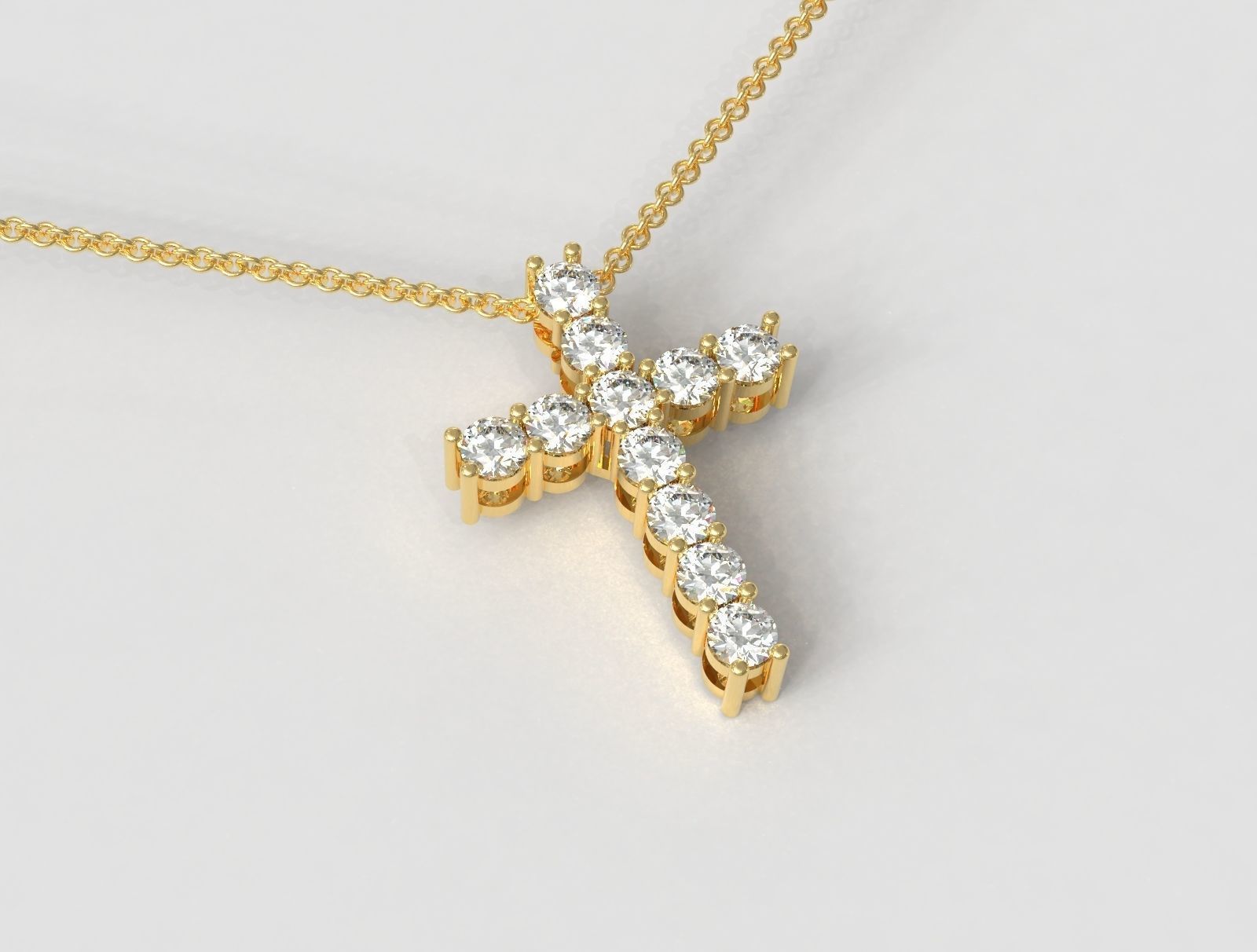 Divine Radiance – 10-Pointer VVS Moissanite Cross Charm Necklace (1.10 CTW)