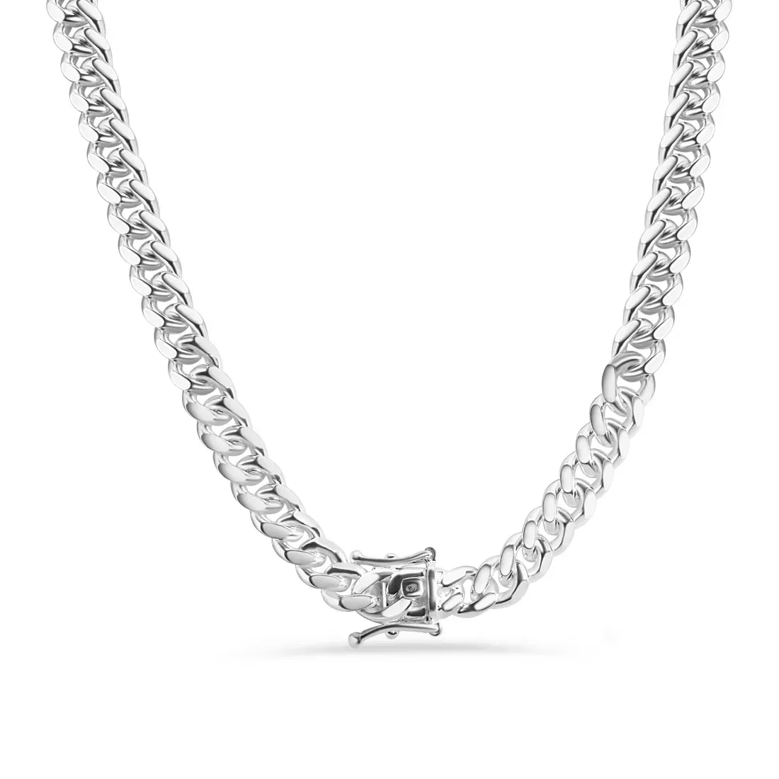 Solid 7.4mm Miami Cuban Link Chain .925 Silver