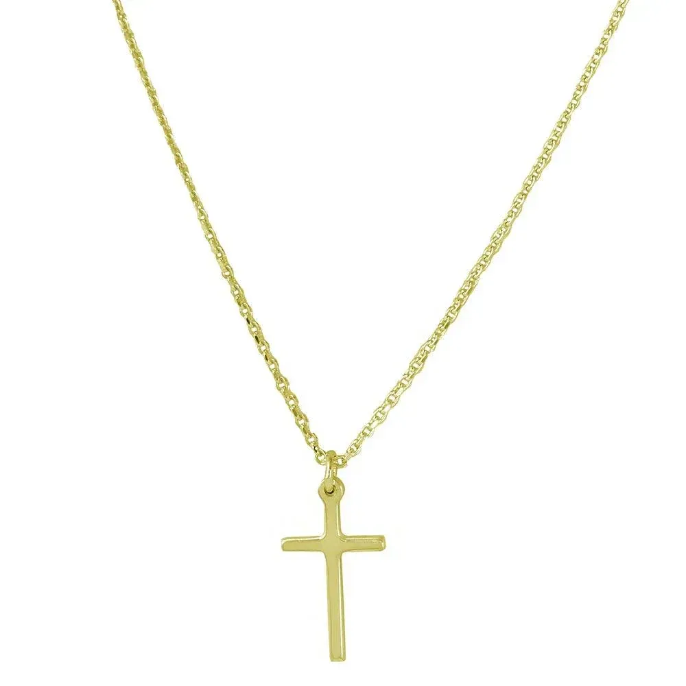 Classic 14K Gold Cross Pendant Necklace