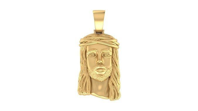 “Solid 14k Gold Jesus Pendant”