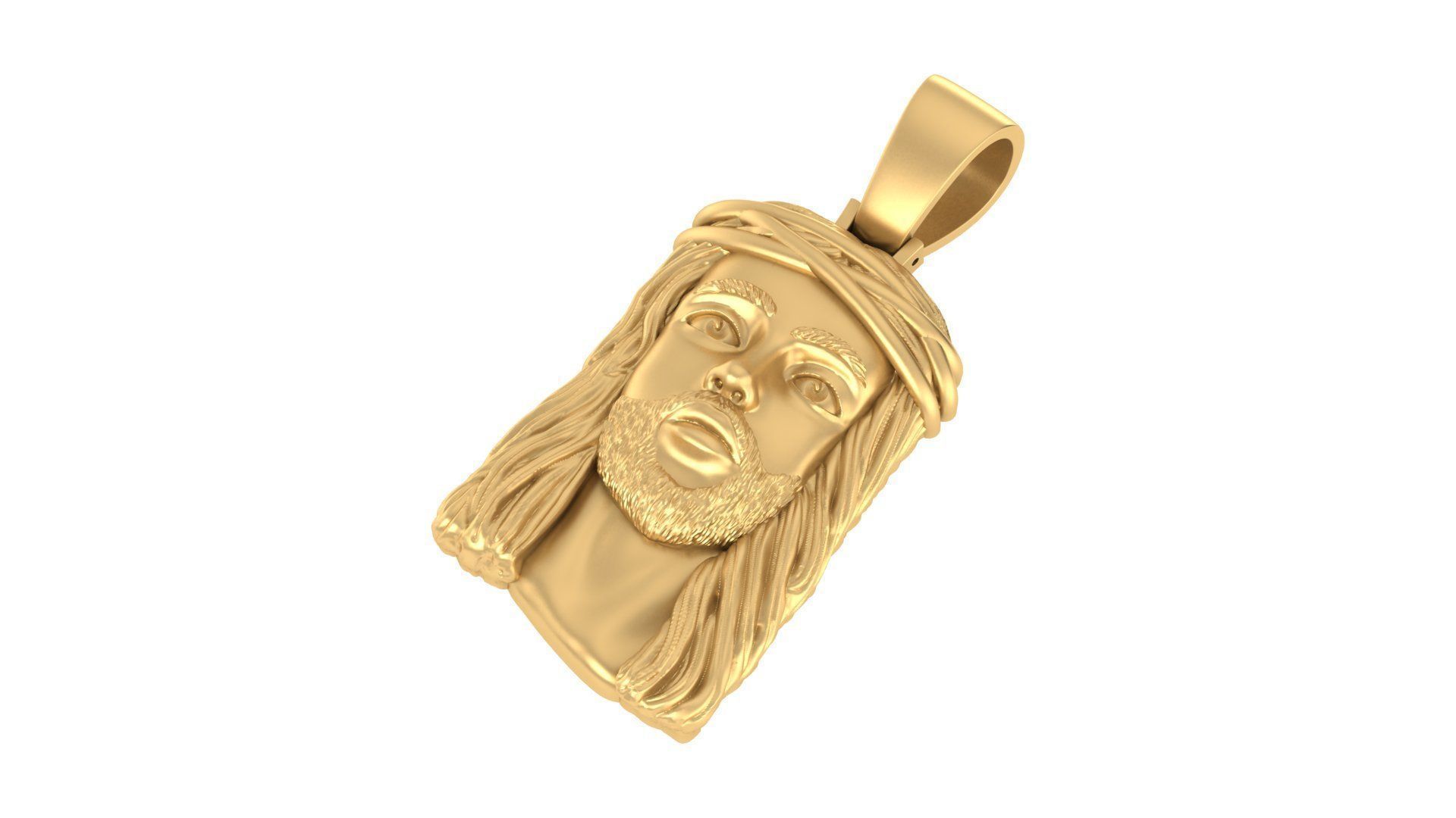 “Solid 14k Gold Jesus Pendant”