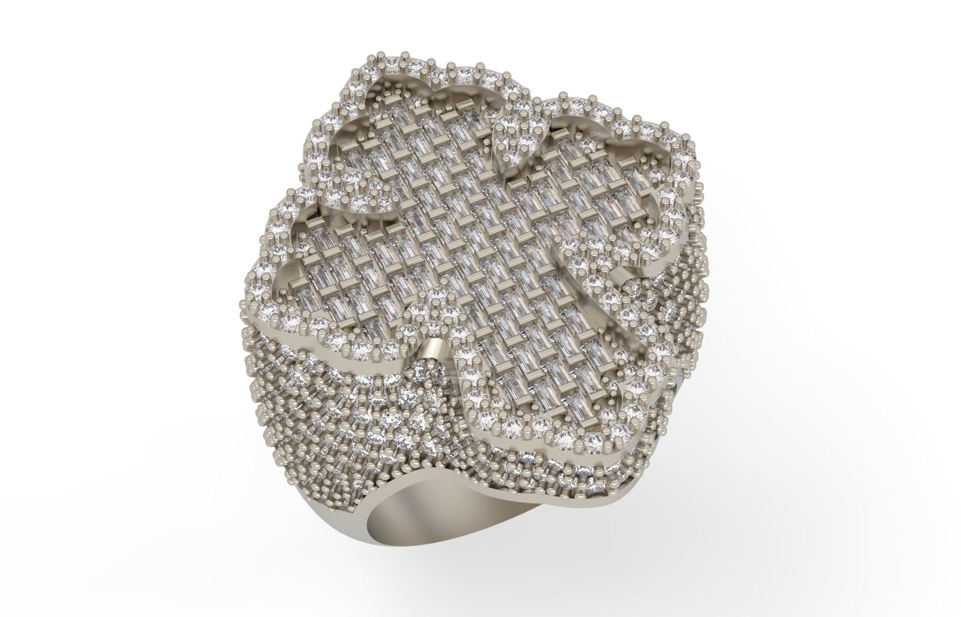 Bontonnée Cross Ring .925 Silver w/VVS Moissanite