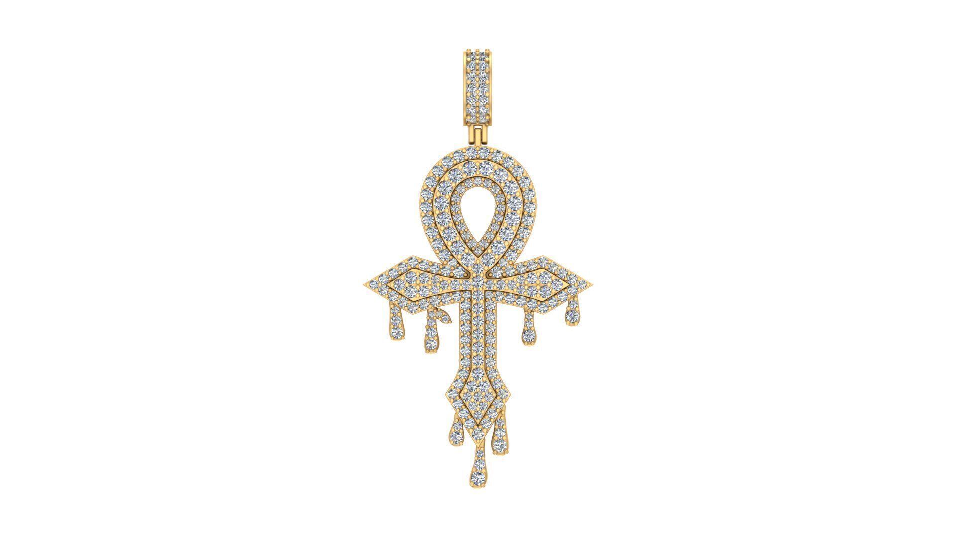 Dripping Ankh Charm 14k Gold Vermeil