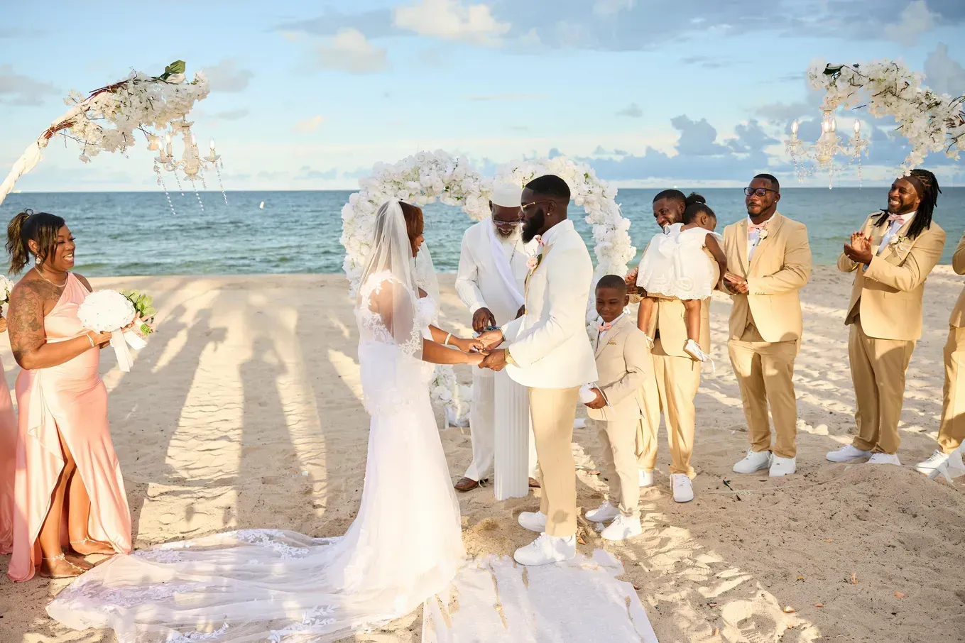 sunset beach wedding