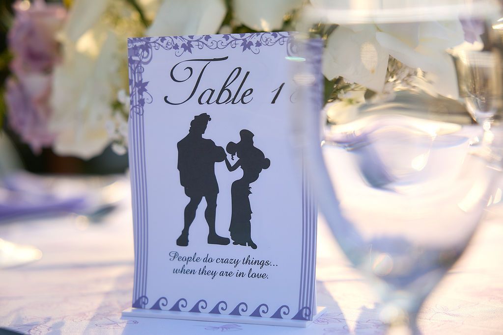 Wedding table card with