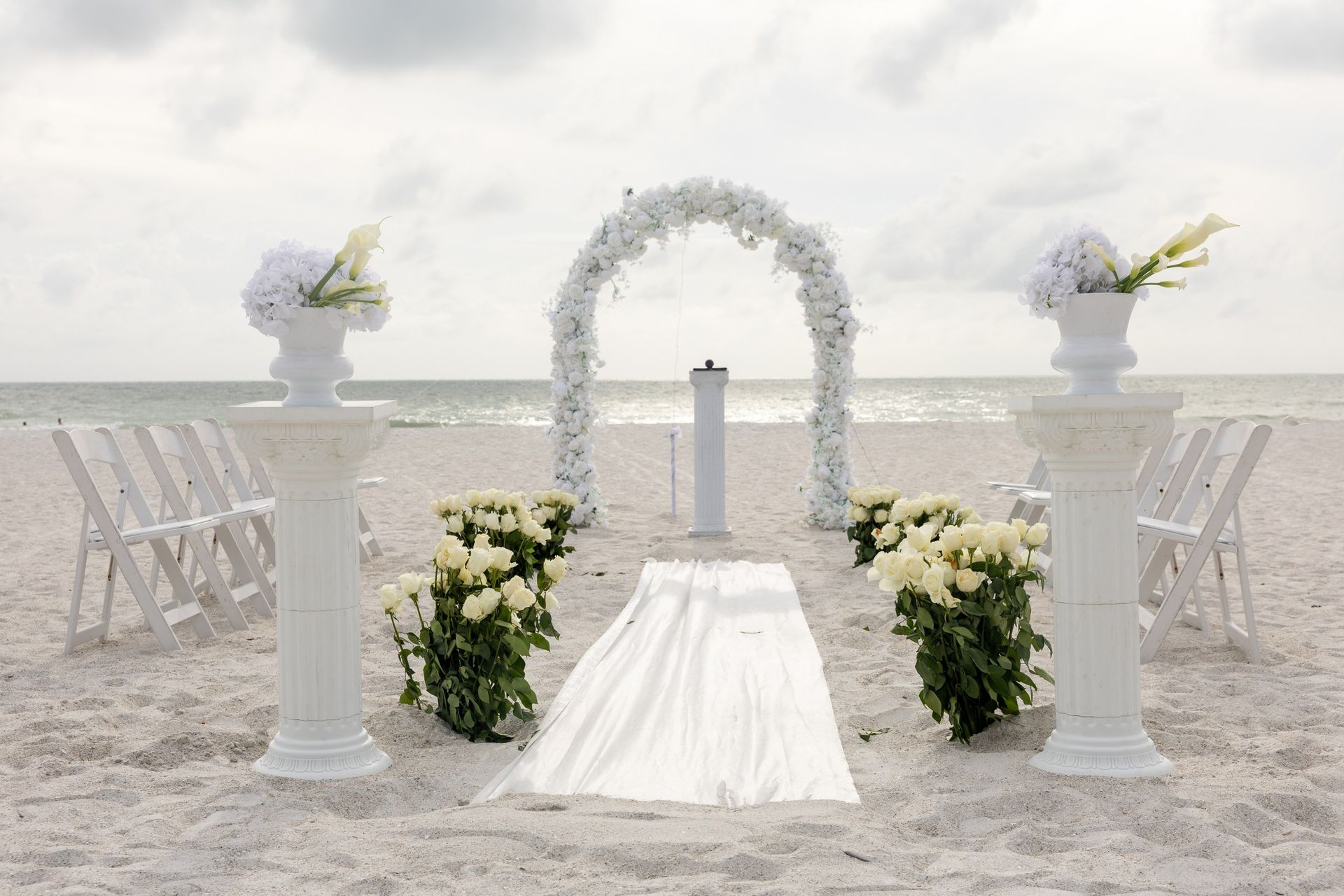tampa bay beach wedding set up package