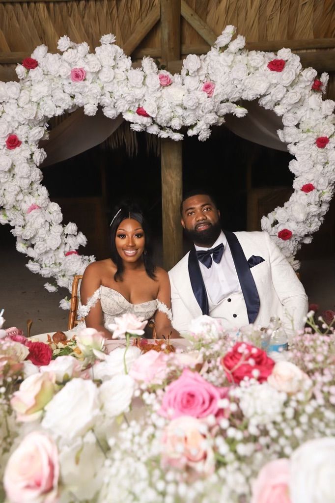 Monecia and Philip’s beachfront wedding reception in Miami Beach, planned by Ideal Events.