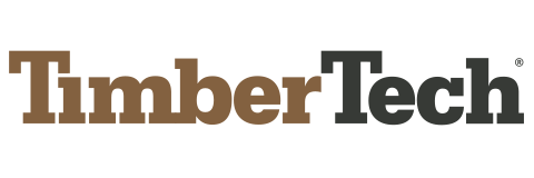 TimberTech logo in brown and black text on a white background