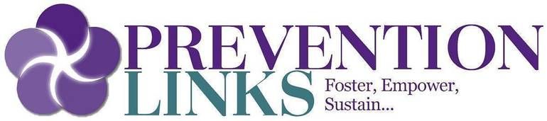 Prevention Links logo with purple flower graphic and text