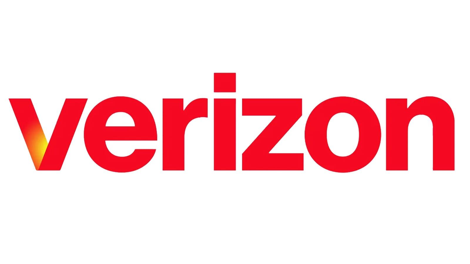 Verizon logo in red with a yellow-orange gradient on the