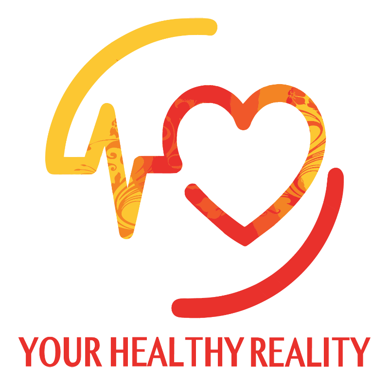 Heart-shaped graphic with heartbeat and tagline