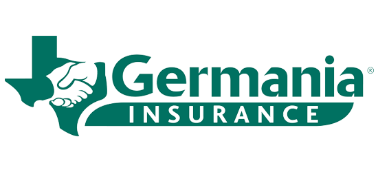 The logo for germania insurance shows a handshake between two people.