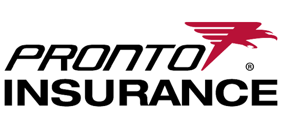 A pronto insurance logo with an eagle on it