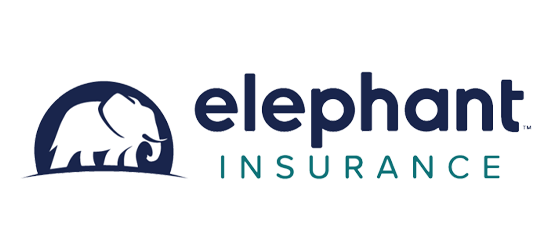 The logo for elephant insurance has an elephant on it.