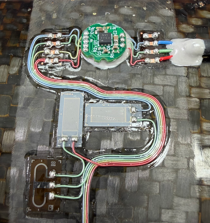 A precise load cell being calibrated