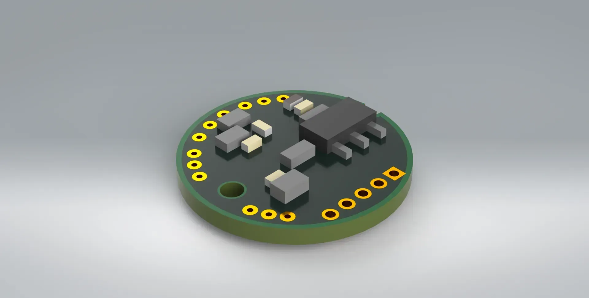 CAD model of a miniature Universal Amplifier for Strain Gauges and Load Cells 