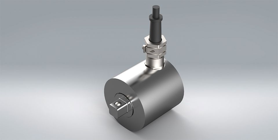 A 3d stainless steel model of a TRS torque transducer for measuring static torsion. Designed for test rig applications.