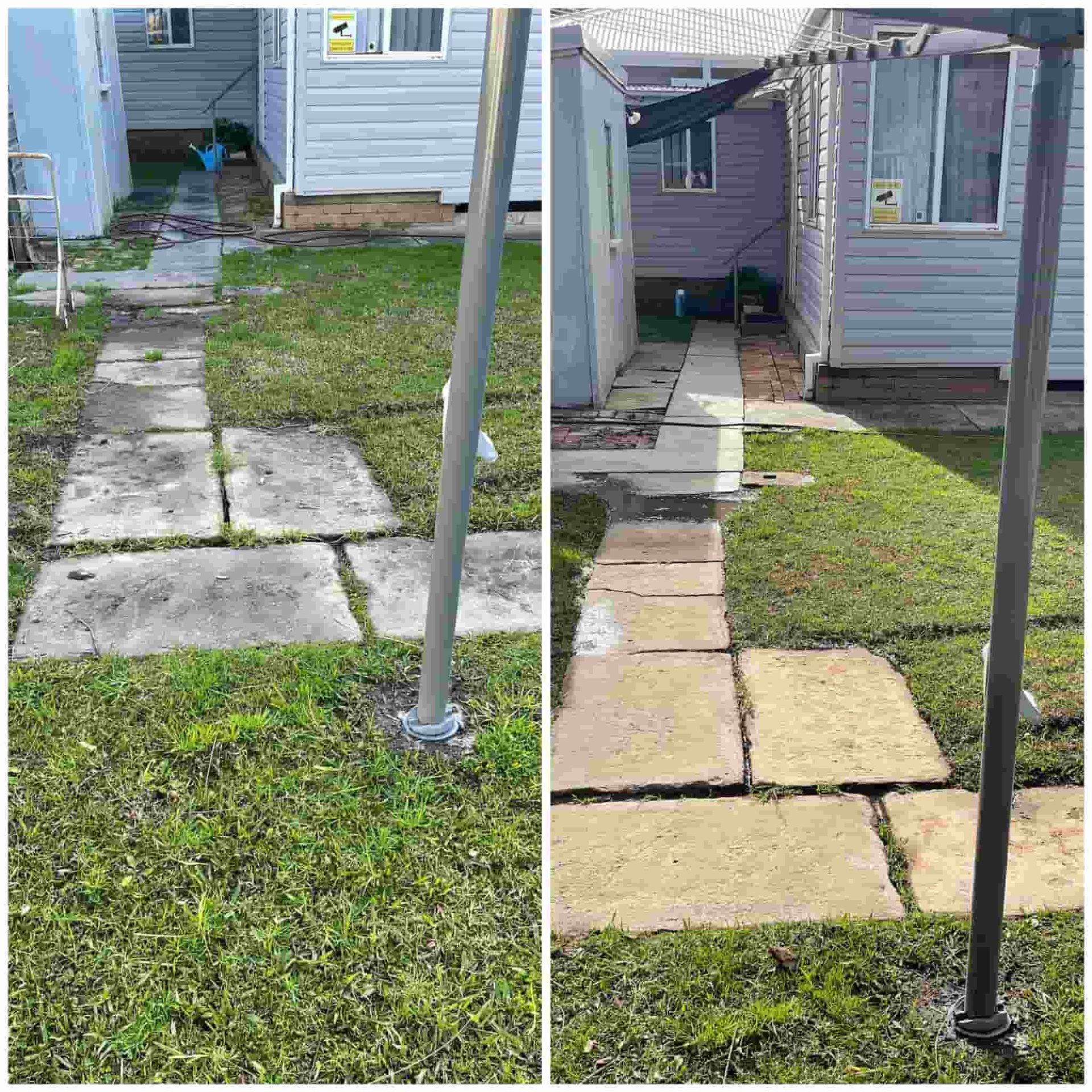 Before And After Comparison of a Backyard Path — South Coast Pressure Washer in Nowra, NSW