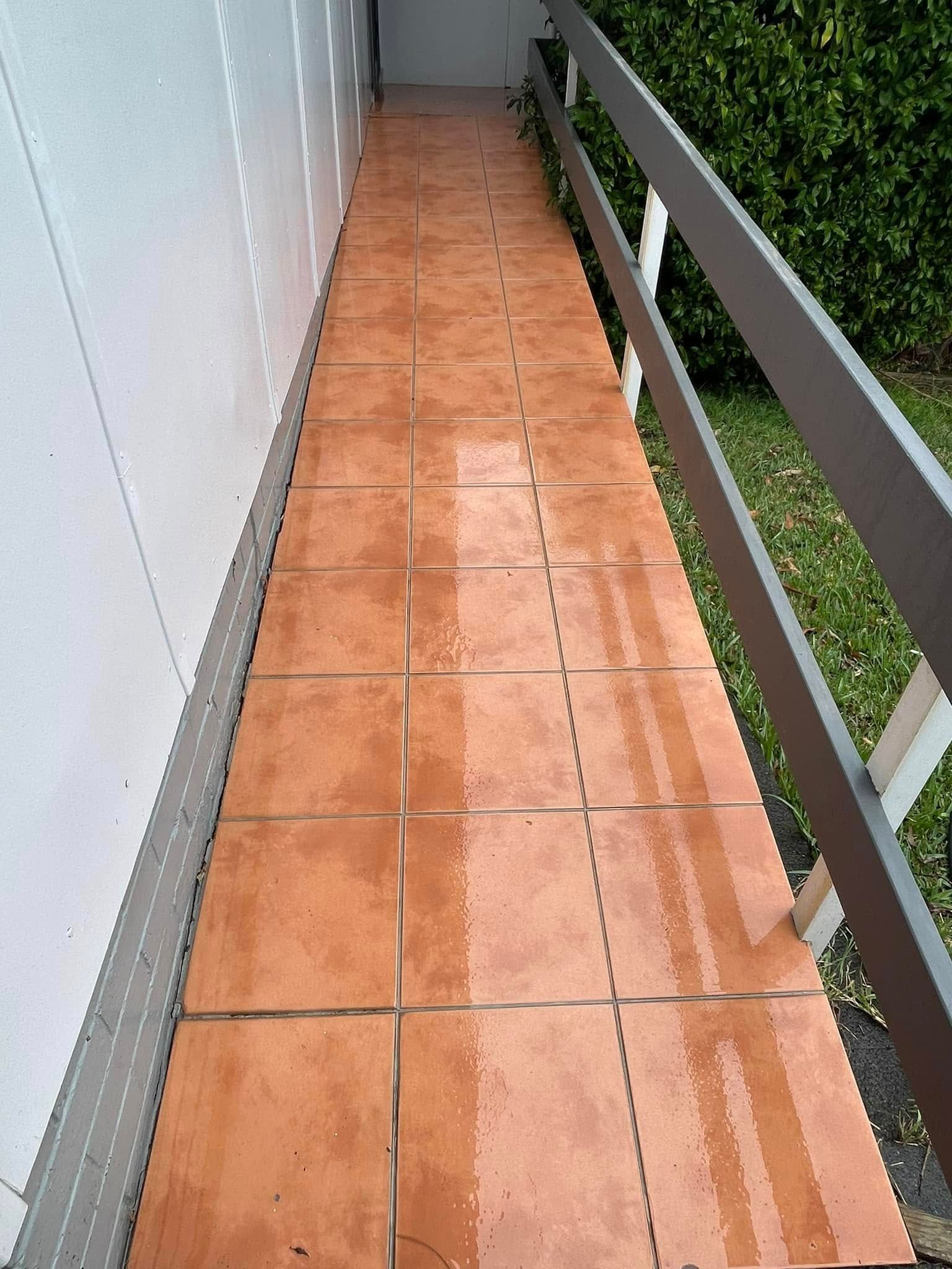 A Straight Path of Square, Terracotta-Colored Tiles — South Coast Pressure Washer in Nowra, NSW