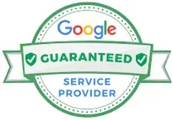 A google guaranteed service provider badge on a white background.