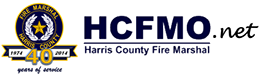 A logo for the Harris county fire marshal