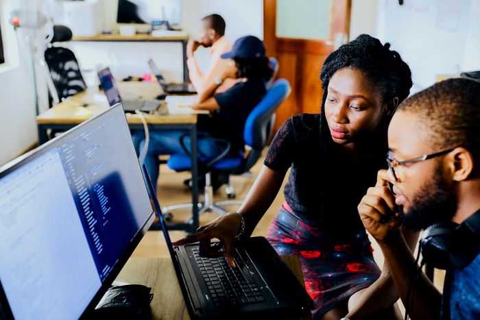 image of group of people creating website
