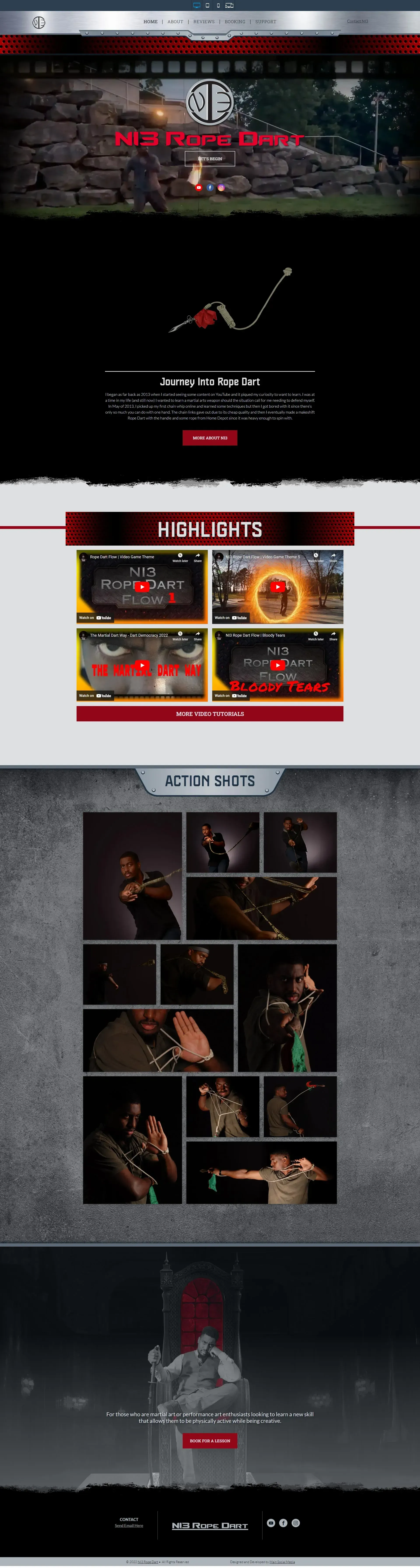A screenshot of a Church Website with YouTube thumbnail