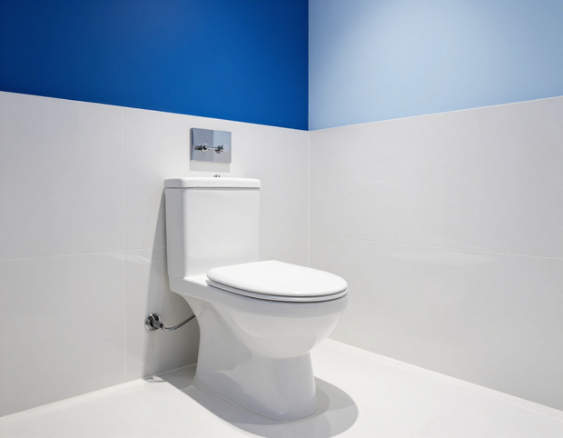 New toilet installation in a modern bathroom