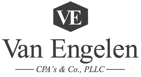 Van Engelen CPA’s & Co., PLLC logo with “VE” in a black hexagon