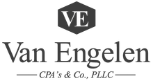 Van Engelen CPA’s & Co., PLLC logo with “VE” in a black hexagon