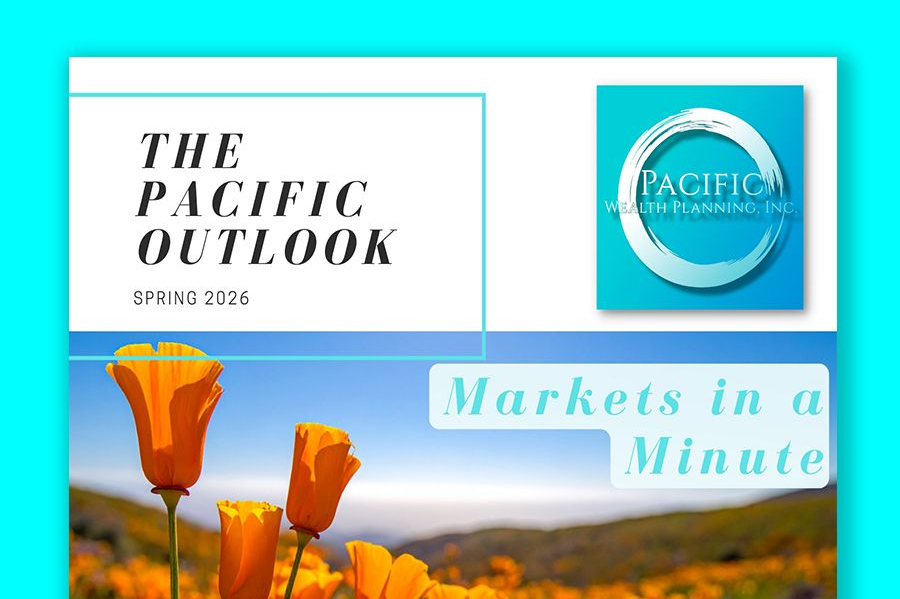Magazine cover for The Pacific Outlook with orange flowers and the headline “Markets in a Minute”