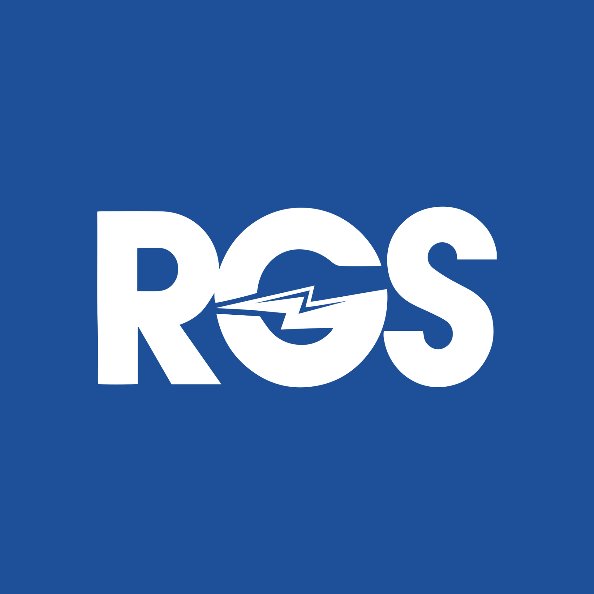 Logotipo blanco de ROS sobre fondo azul.