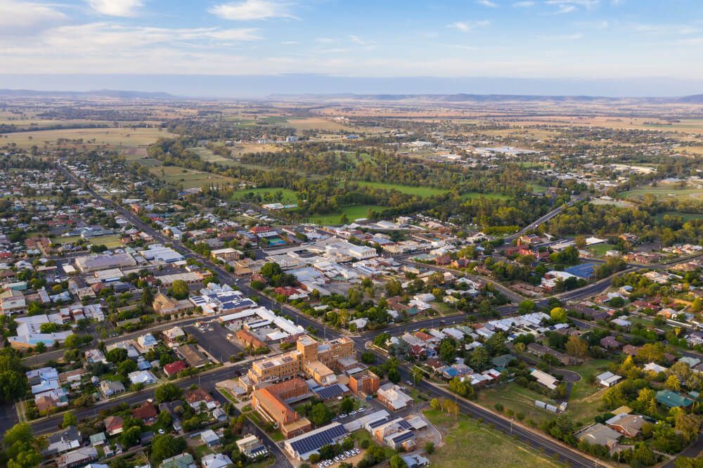 Aerial View Of City — Vehicle Hoist in Cowra