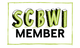 A white box containing the green, 3D-style text