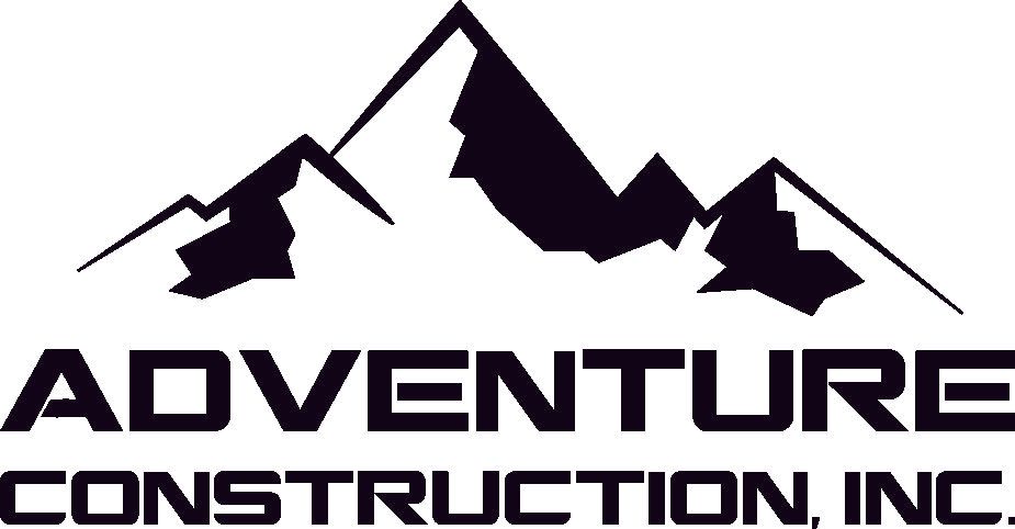 The logo for Adventure Construction in Laramie, WY