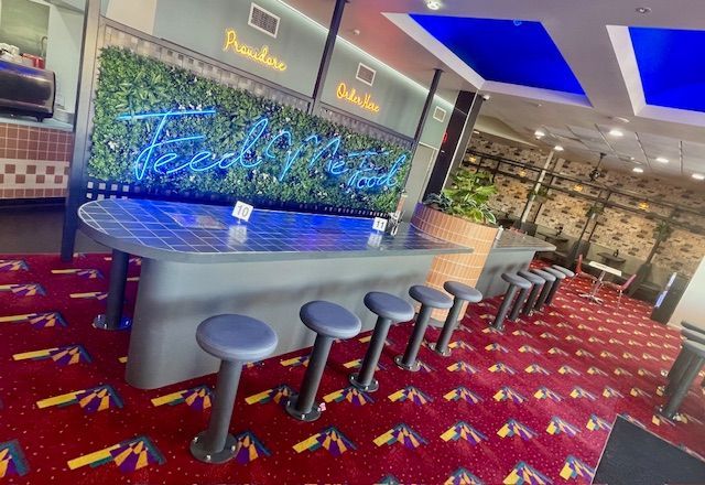 Bar with blue neon